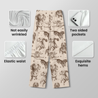 Vintage Dachshund Cotton Jersey Pajamas | Wiener Dog Long Sleeve Pants Set S-5XL