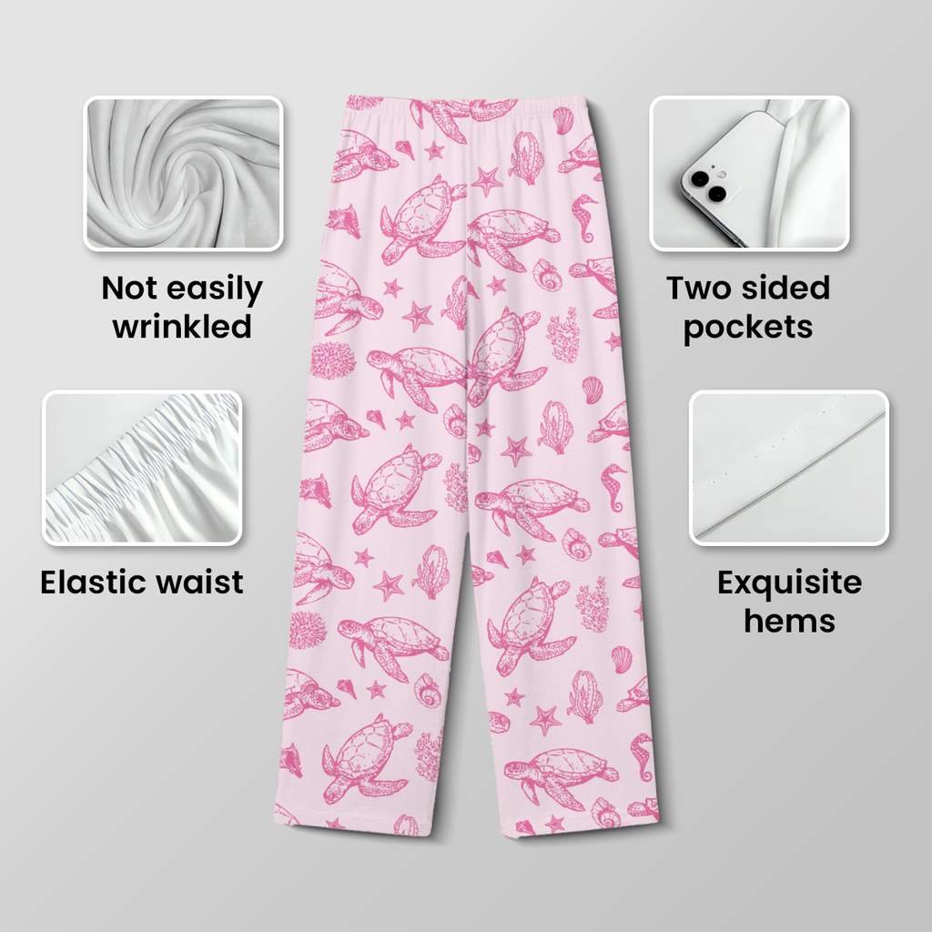 Nautical Ocean Life Cotton Jersey Pajamas | Blue Dolphin & Anchor Pants Set S-5XL