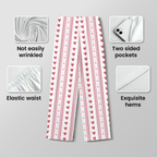 Women's Heart Pajama Set - Soft Cotton Jersey Button Down Sleepwear