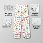 Aloha Hawaii Cotton Jersey Pajamas | Tropical Beach Pink Car Pants Set S-5XL