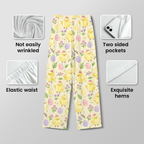 Cute Easter Chicks Cotton Jersey Pajamas | Spring Yellow Baby Chick Pants Set S-5XL