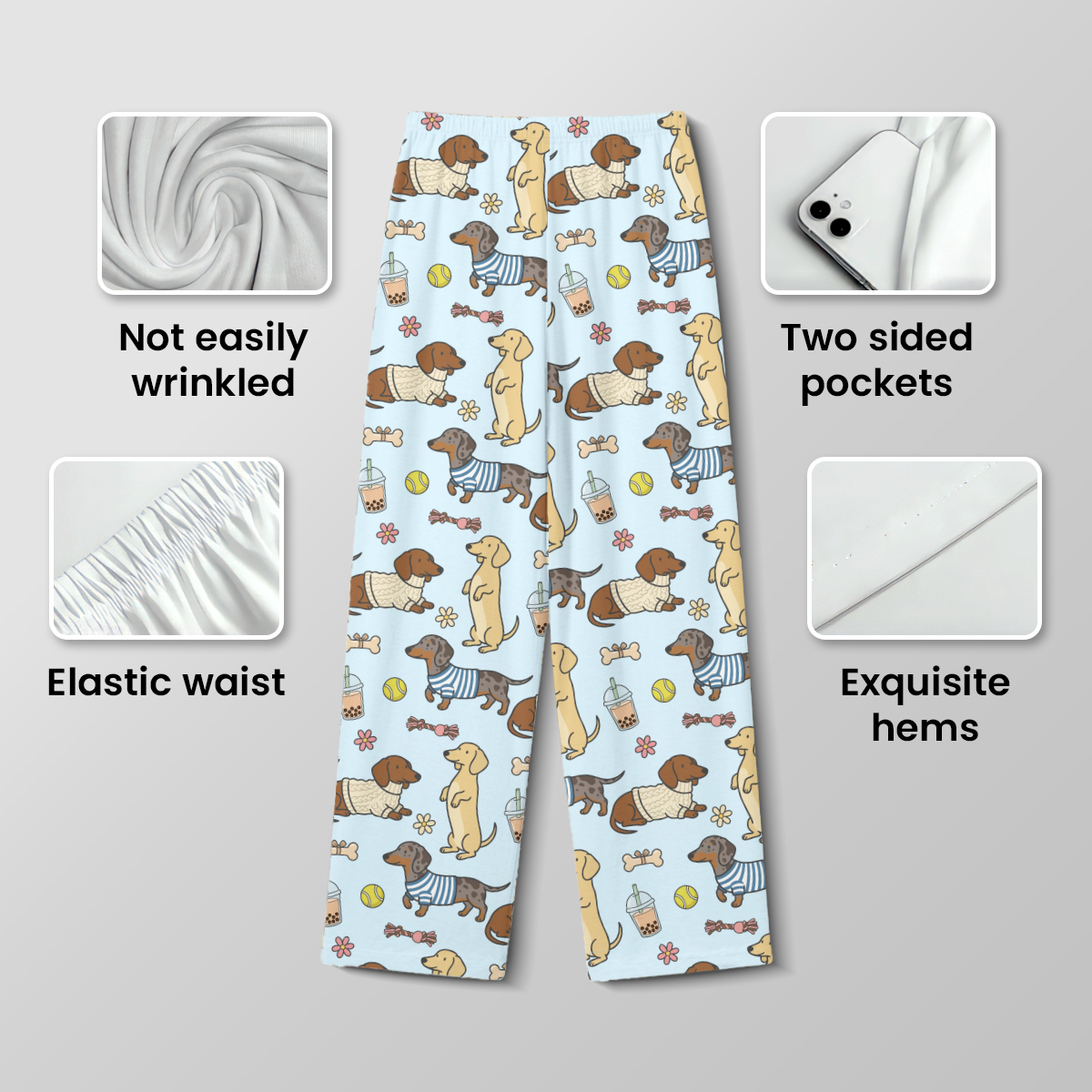 Dachshund Pajamas for Women | Cute Long Sleeve Dog Lover PJ Set