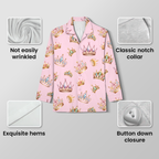 Women's Princess Crown Pajama Set - Soft Cotton Jersey Sleepwear