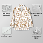 He Is Risen Easter Cotton Jersey Pajamas | Christian Faith Long Sleeve Pants Set S-5XL