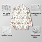 Love Reading Bookish Pajama Set | Soft Cotton White Book Lover Long Sleeve Sleepwear