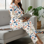 Coastal Pajamas for Women - Cotton Jersey Nautical Ocean Short Sleepwear Set