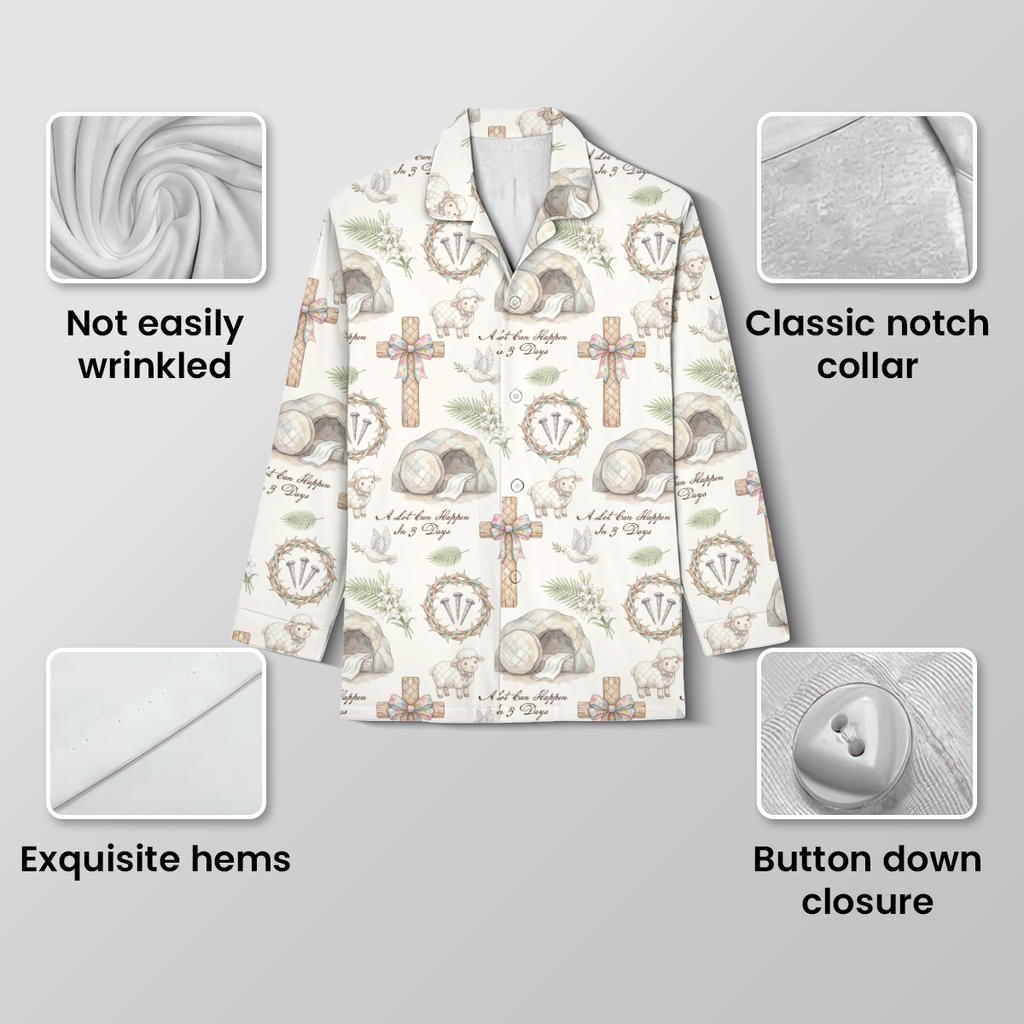 A Lot Can Happen In 3 Days Cotton Jersey Pajamas | Christian Easter Pants Set S-5XL