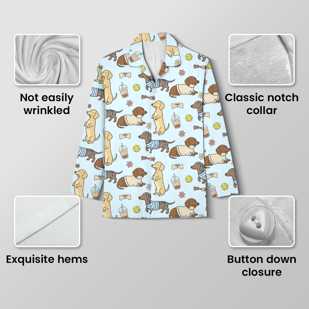 Dachshund Pajamas for Women | Cute Long Sleeve Dog Lover PJ Set