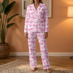 Nautical Ocean Life Cotton Jersey Pajamas | Blue Dolphin & Anchor Pants Set S-5XL