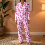 Pink Cowgirl Boots Cotton Jersey Pajamas | Western Country Pants Set S-5XL