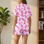 Pink Cowgirl Boots Cotton Jersey Pajamas | Western Country Shorts Set