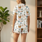 Easter Bunny & Eggs Women's Pajama Set - Soft Cotton Short Sleeve Sleepwear (Copy)