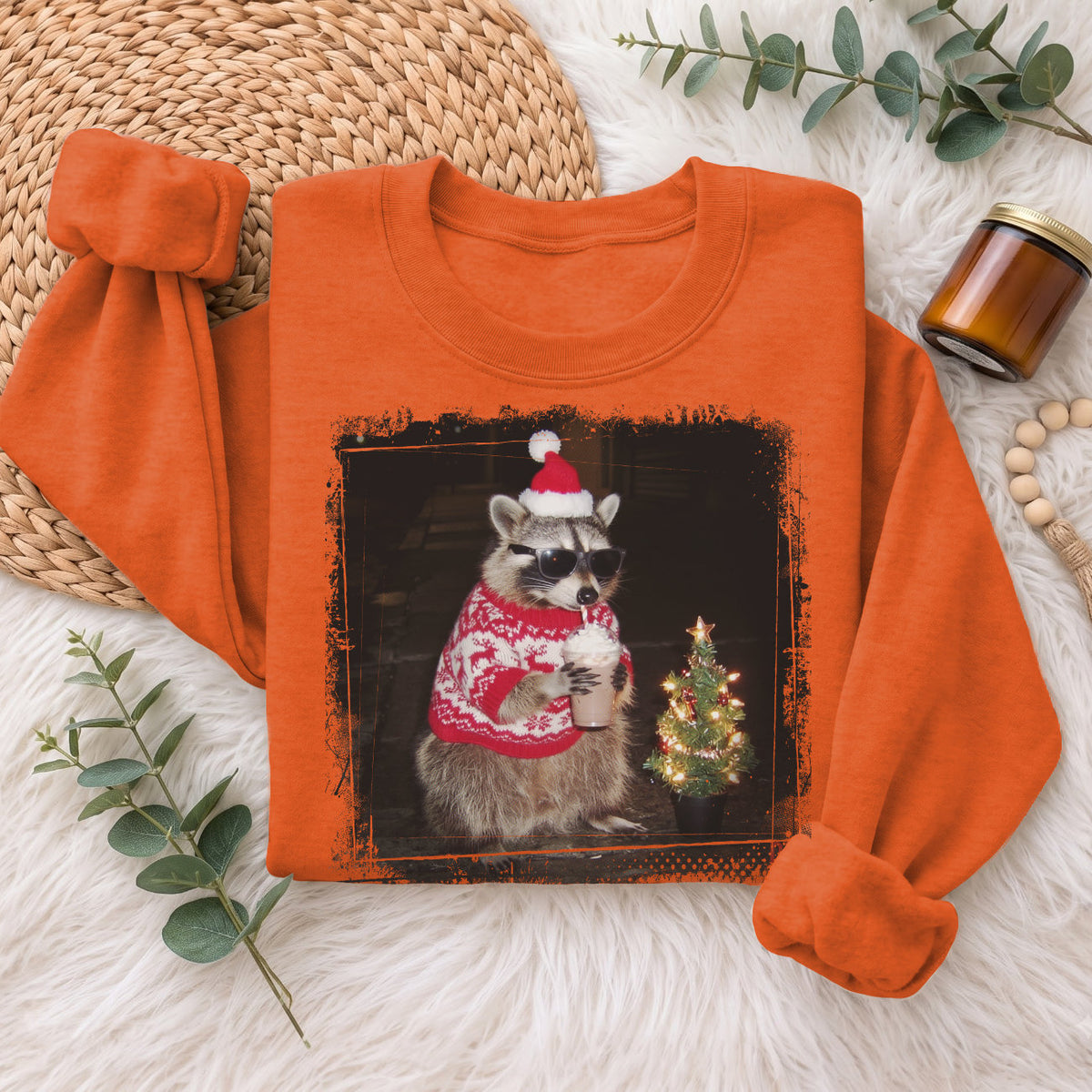 Christmas Raccoon Sweatshirt, Funny Holiday Raccoon Sweater, Xmas
