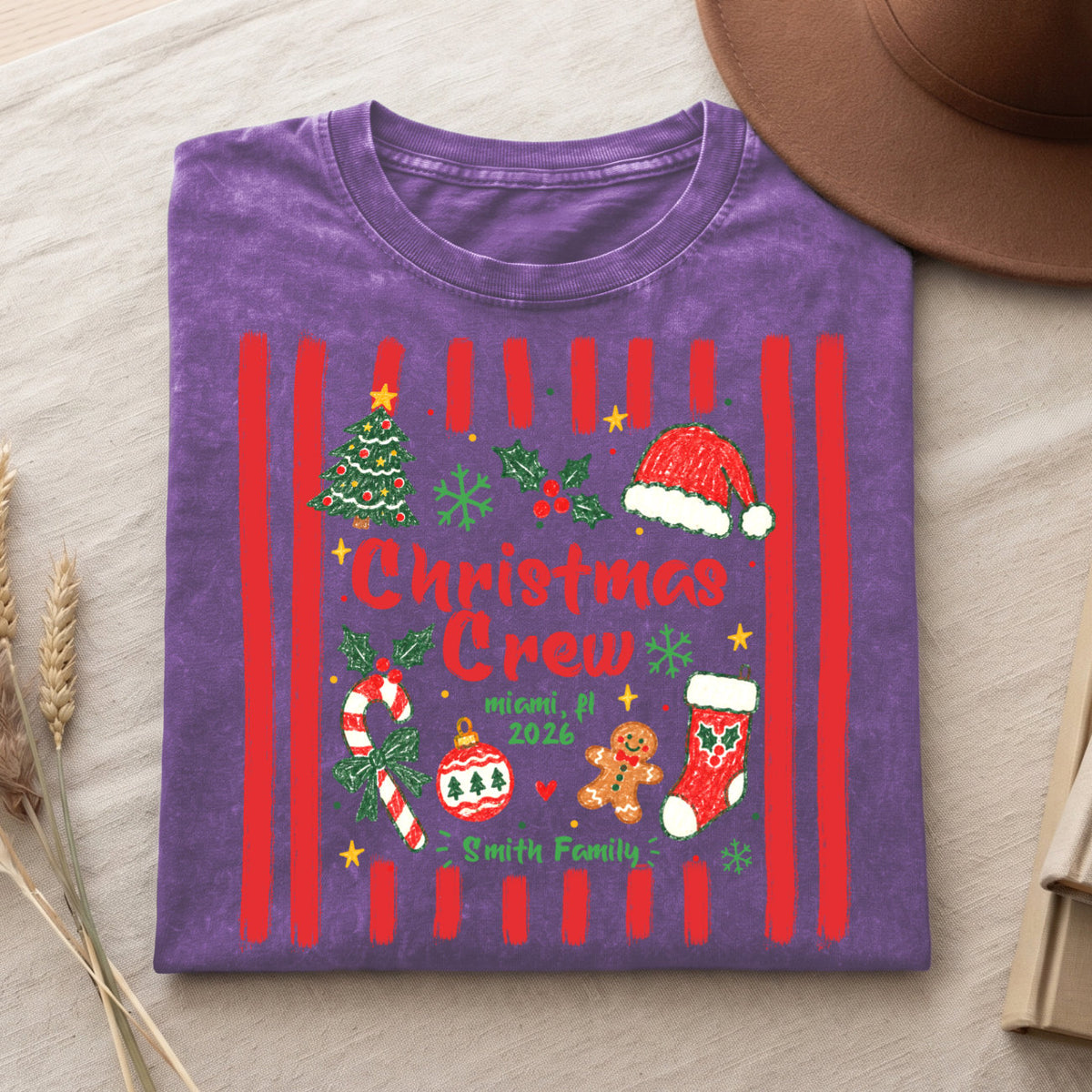 Christmas Crew Smith Family Matching Christmas T-Shirt, Top