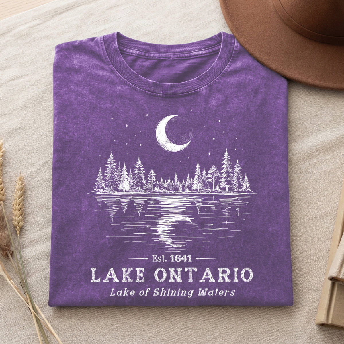 Lake Ontario Unisex Cotton T-shirt- Lake Of Shining of Waters Tee PB100926-2