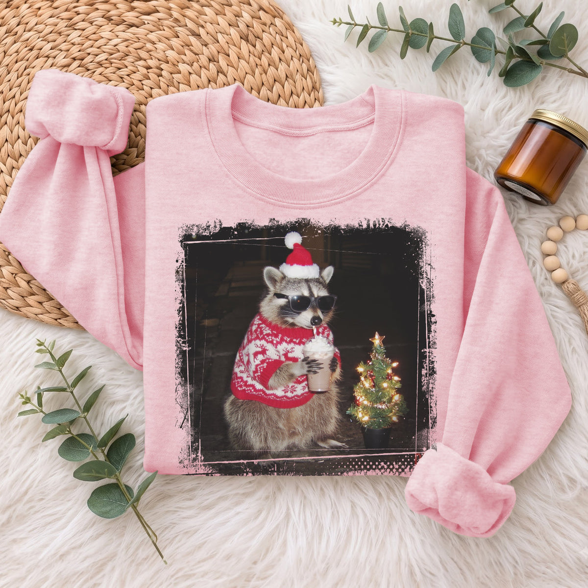 Christmas Raccoon Sweatshirt, Funny Holiday Raccoon Sweater, Xmas