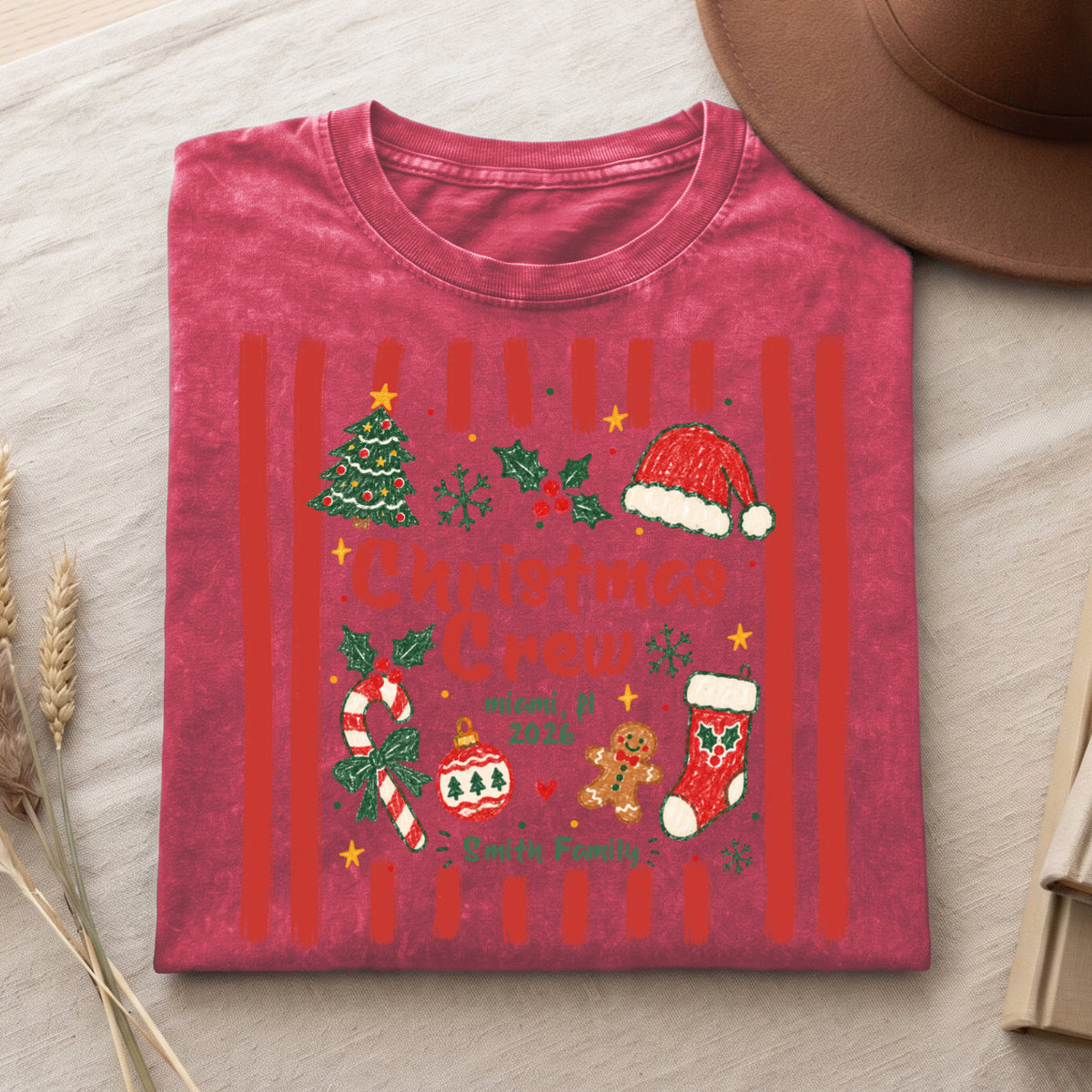 Christmas Crew Smith Family Matching Christmas T-Shirt, Top