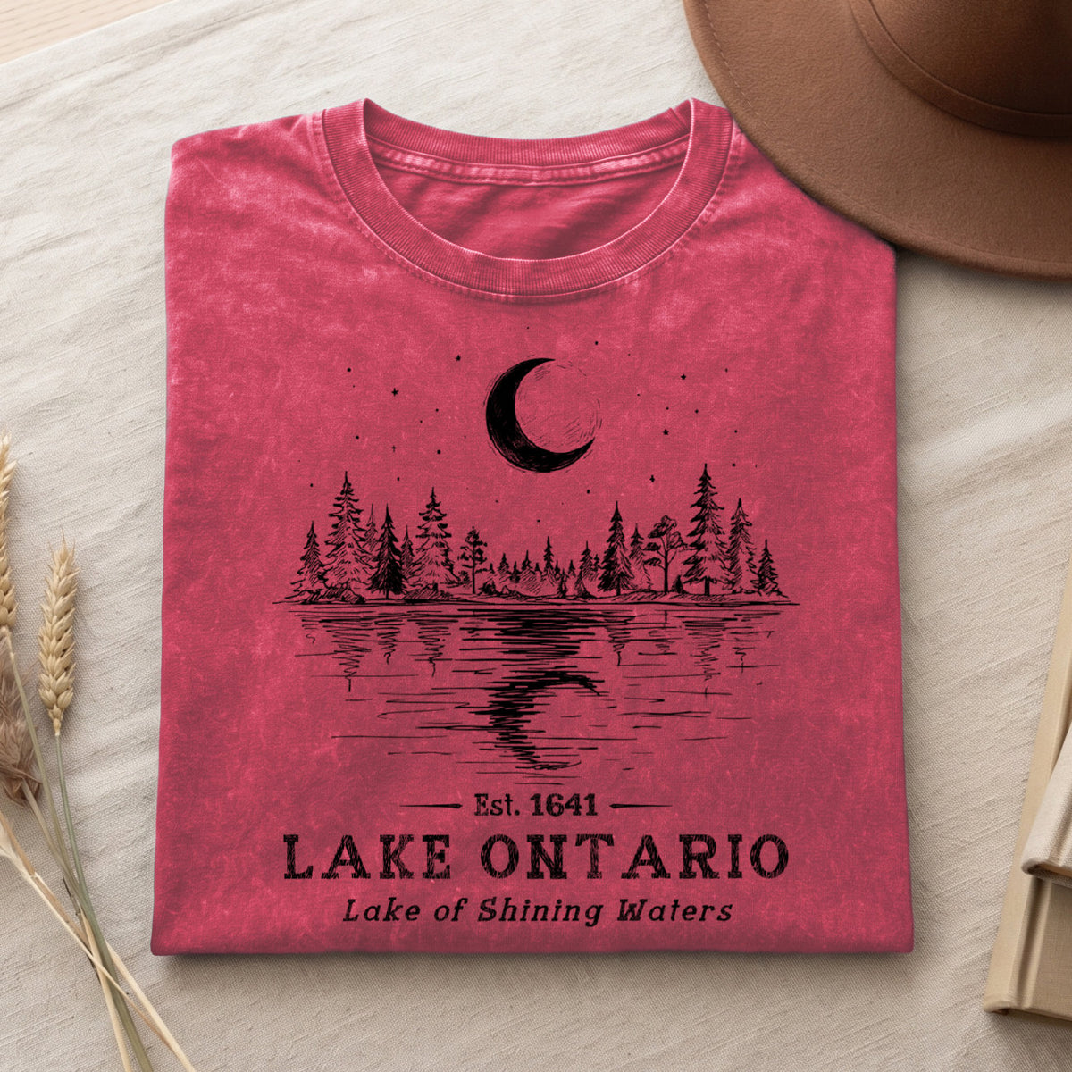 Lake Ontario Unisex Cotton T-shirt- Lake Of Shining of Waters Tee PB100926-2