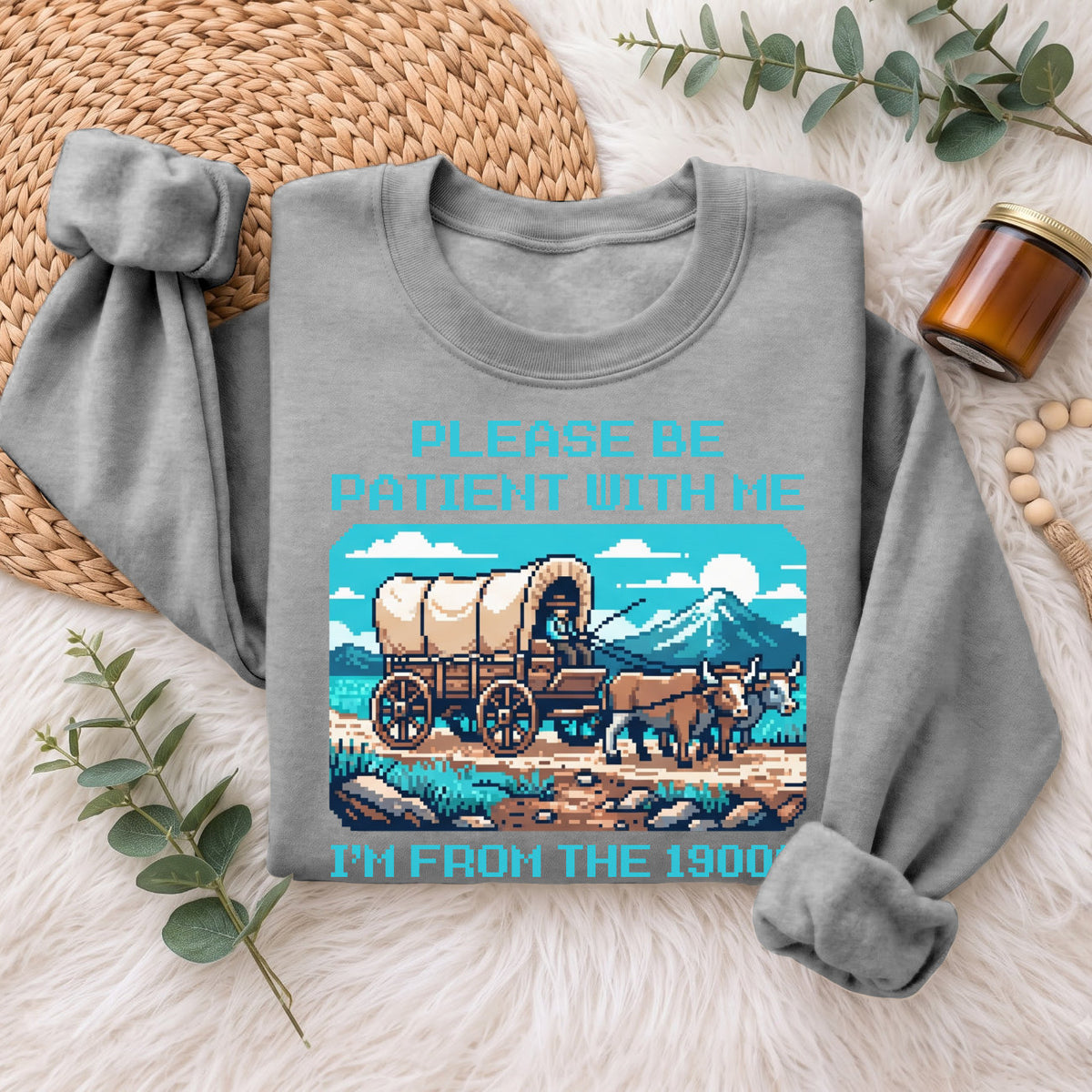 Please Be Patient With Me 1900s Sweatshirt, Pixel Vintage Shirt