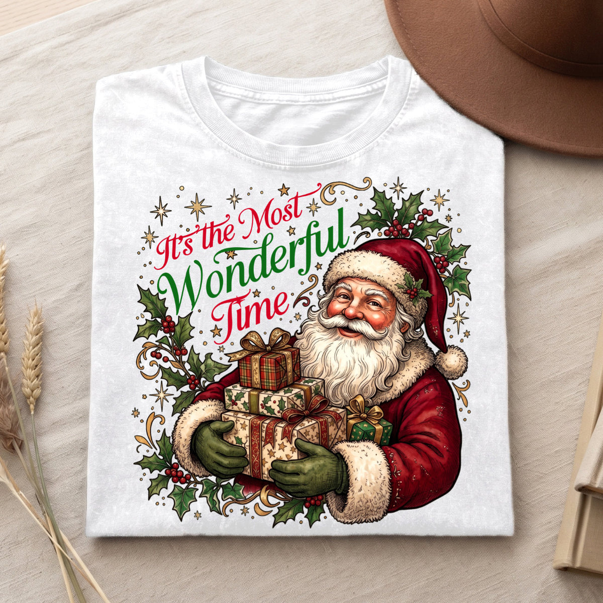 Its The Most Wonderful Time Santa Christmas T-Shirt, Holiday Top