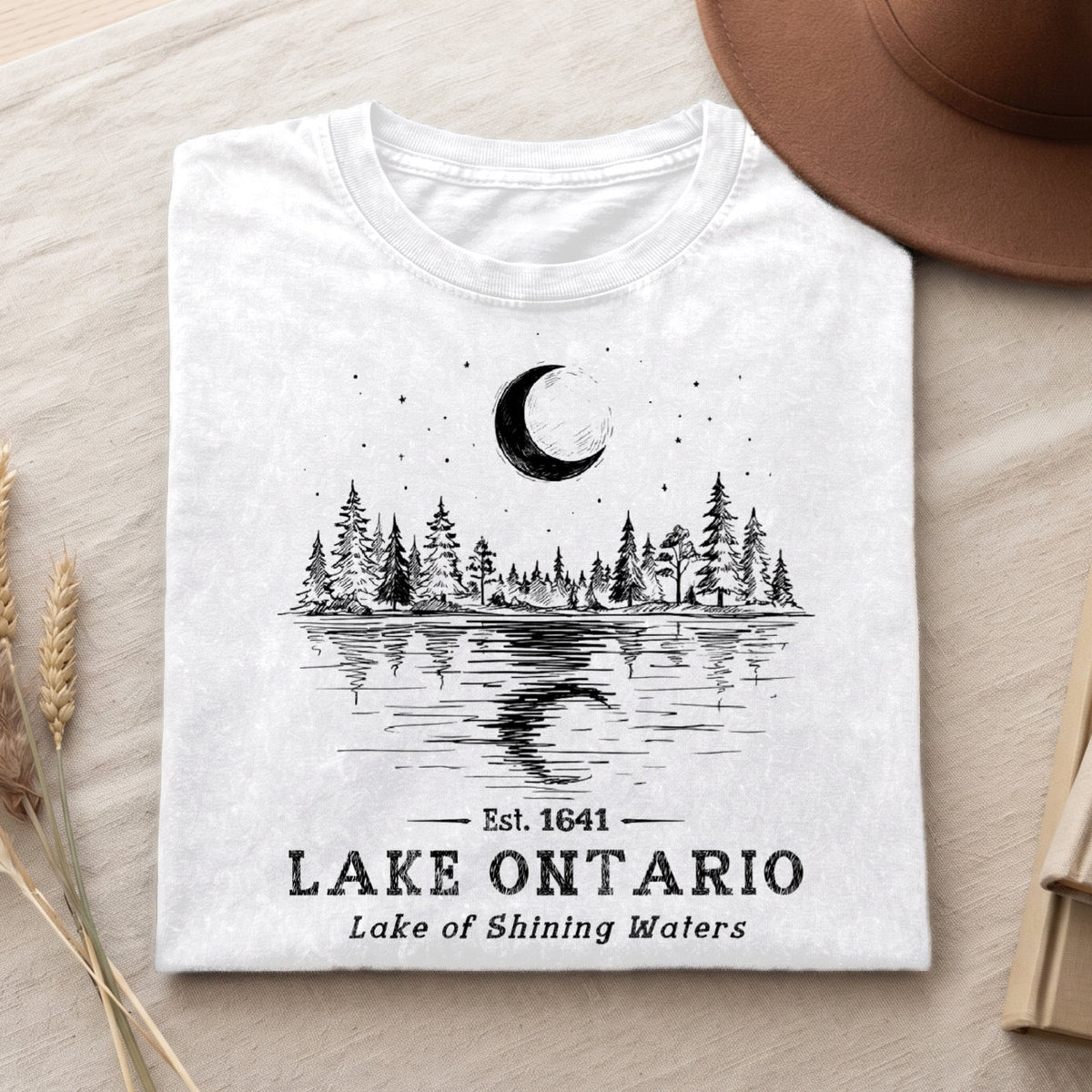 Lake Ontario Unisex Cotton T-shirt- Lake Of Shining of Waters Tee PB100926-2