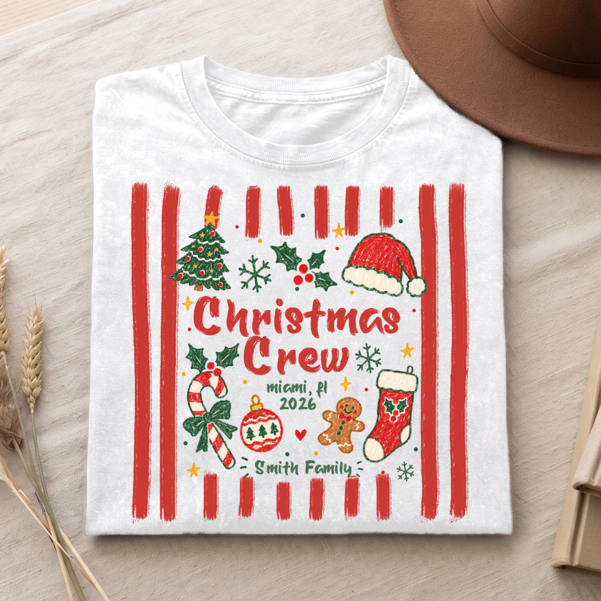 Christmas Crew Smith Family Matching Christmas T-Shirt, Top
